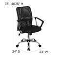 thumbnail image 6 of Flash Furniture Mid-Back Black Mesh Swivel Task Office Chair with Lumbar Support Band and Arms, 6 of 12