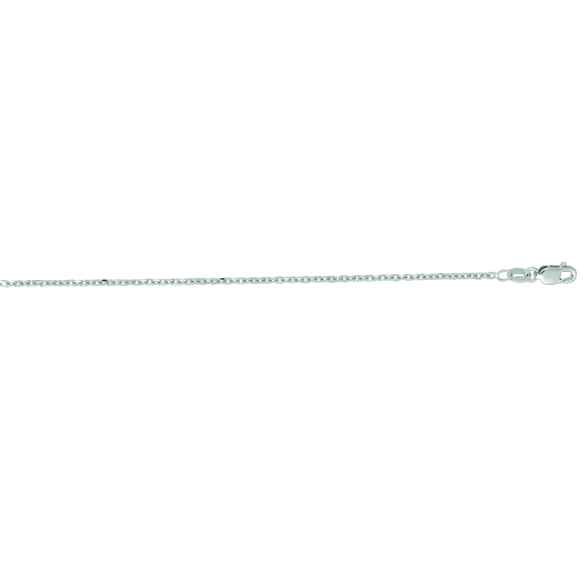 14K White Gold 20in 1.5mm Cable Chain with Lobster Clasp