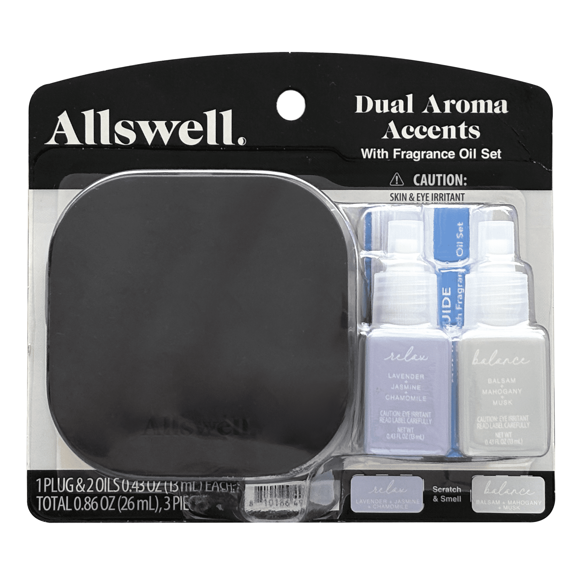 Allswell Dual Plug-In Fragrance Warmer Set with 2 Oils, Relax & Balance