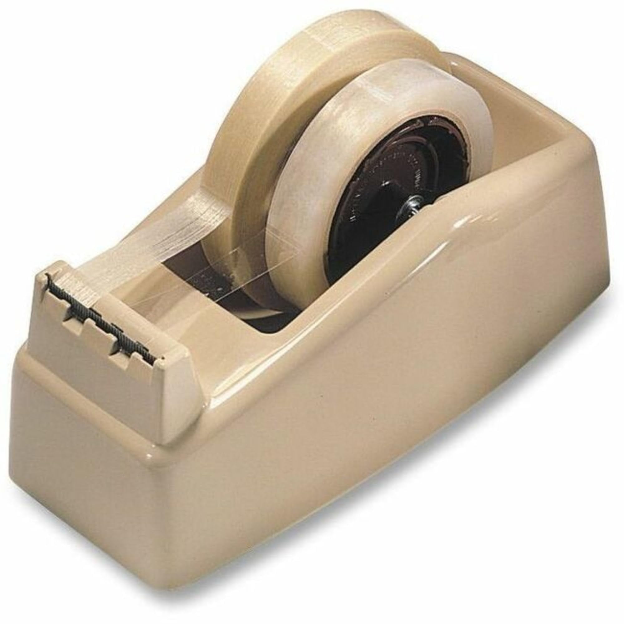 Scotch C-22 Two-Roll Desktop Tape Dispenser, 3" Core, High-Impact Plastic, Tan, 13.37 x 5.62 x 5.12"