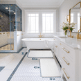 thumbnail image 2 of ComfiTime 2 Piece Bathroom Rugs Set – Thick Memory Foam, Non-Slip Bath Mat, Soft Plush Velvet Top, Ultra Absorbent, Small, Large & Long Rugs for Bathroom Floor, White, 22*42, 2PCS, 2 of 12