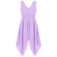 thumbnail image 2 of DPOIS Kids Flower Girl Dress V Neck Sleeveless Bridesmaid Dress Lavender 16, 2 of 5