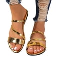 thumbnail image 4 of AXXD Gold Sandals for Women 9 New Summer Plus-size Cool Flat Sandals, 4 of 8