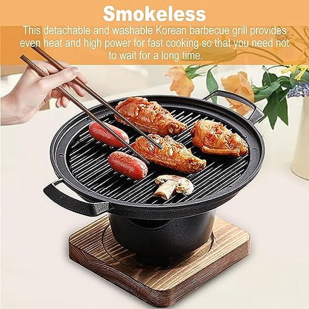 Pilipane Portable BBQ Grill, Portable Charcoal Grill, Household Mini Smokeless Barbecue Grill Charcoal Stove BBQ Accessories Korean BBQ Grill Pan for Home 10 2x8 3x4 9in