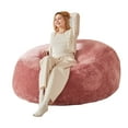 thumbnail image 6 of Bean Bag Chair, 4FT Memory Foam Filling Adult and Teen Sofa Chair, Soft Round Sofa with Removable Flannel Cover, for Living Room Bedroom and Dorm, Light Pink, 6 of 7