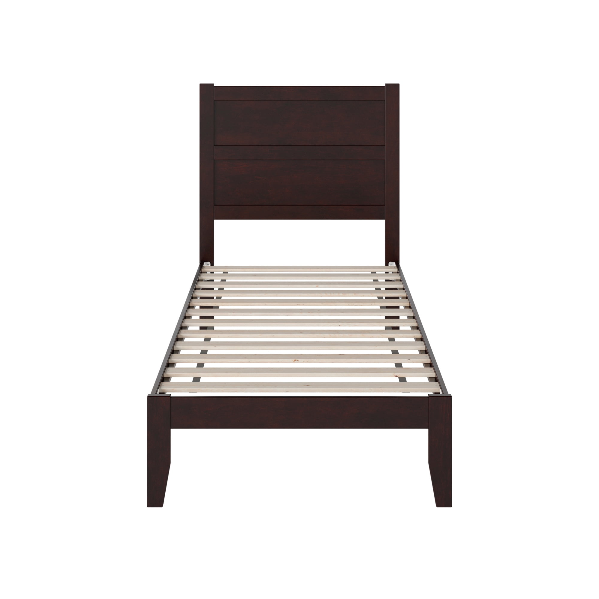 AFI NoHo 14" Twin Wood Platform Bed Frame with Modern Panel Headboard, Espresso