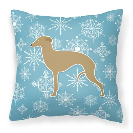 10' College Snowflake - Winter Snowflake Italian Greyhound Fabric Decorative Pillow