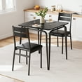 thumbnail image 1 of 3 Piece Dining Table Set,Dinner Table Set,Metal and Wood Square Dining Room Table Set with 2 Upholstered Chairs,for Home,Small Space, 1 of 8