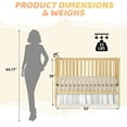 thumbnail image 4 of SESSLIFE 5-In-1 Convertible Crib, Natural Baby Bed, Converts from Baby Crib to Toddler Bed, Fits Standard Full-Size Crib Mattress(Not Included), 4 of 9