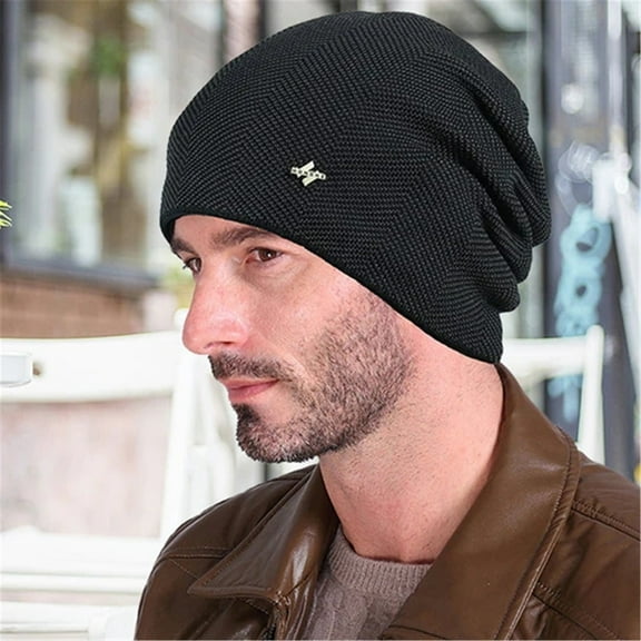 BRDFRL Unisex Sky Madrid Knitted Wool Beanie Winter Hat for Cold Fleece Line Beanie Warm Thermal Skull Caps for Men Women