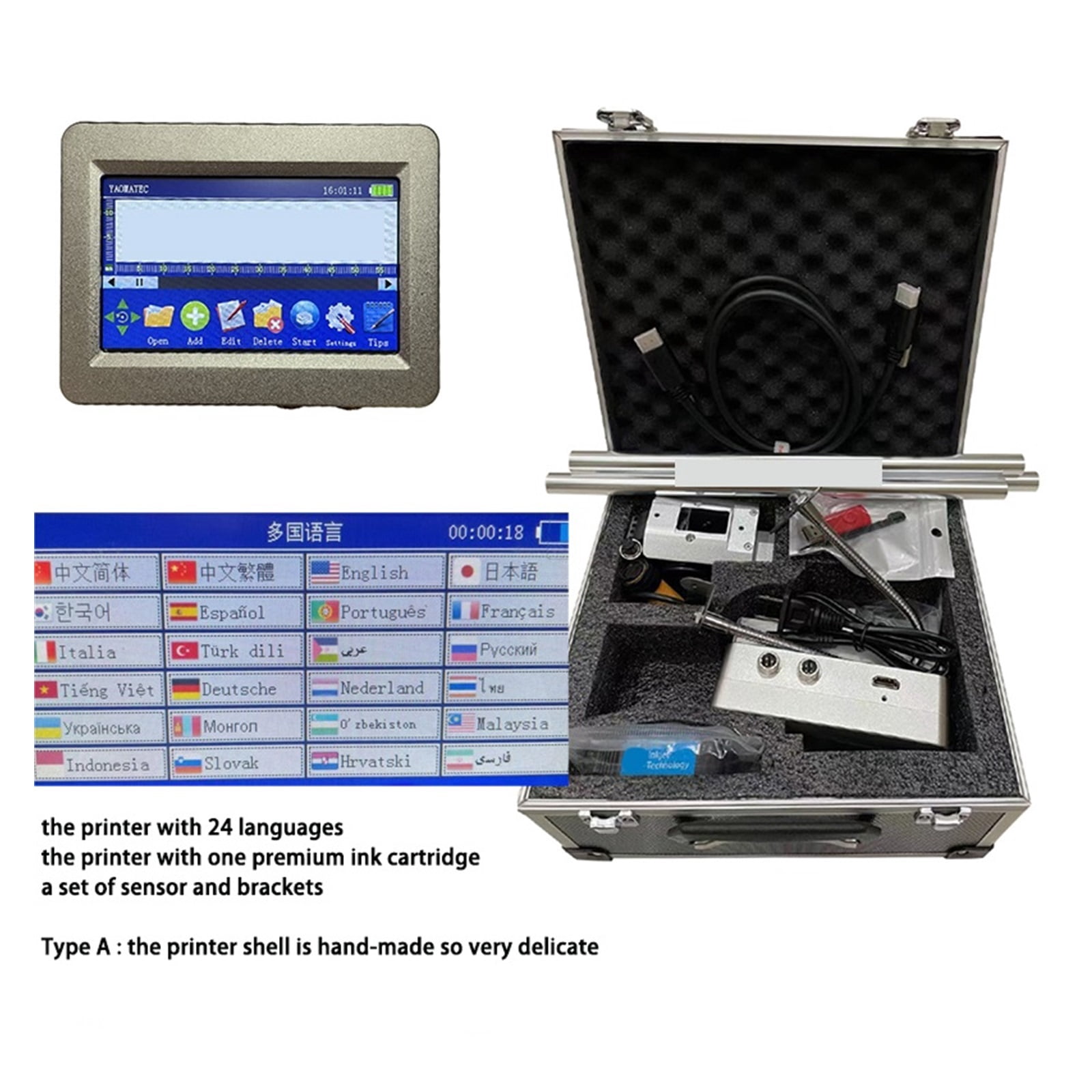 25.4mm 24 Languages Automatic Coding Machine Expiry Date Printer Mask Printer Online Inkjet Printer Thermal Inkjet Printer ,Quick-Drying Ink