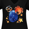 thumbnail image 4 of Inktastic Cancer Crab Constellation Zodiac Sign Illustration Women's Plus Size V-Neck T-Shirt, 4 of 5