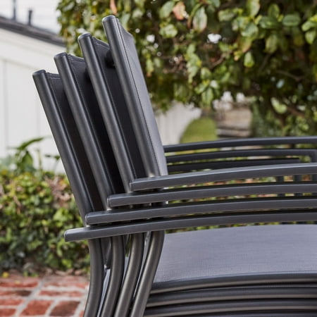 Hanover Naples 11 Pcs Aluminum Outdoor Dining Set, Gray