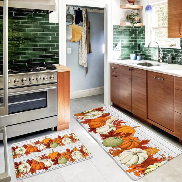 Autumn Celebration Mat Fall Festive Soft Texture Home Decorative Rug Warm For Thanksgiving Halloween Gatherings NonSlip Base Easy Clean