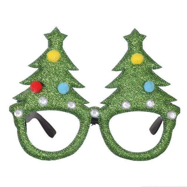 Honganda Decorative Glasses, Christmas Tree Shaped Eyewear Cosplay Tools