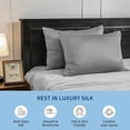 thumbnail image 6 of Dafinner Luxury Set of 2 Pure Mulberry Silk Pillowcases with Hidden Zipper Standard Size, Silky Pillow Cases for Skin & Hair (20x26, Grey), 6 of 9