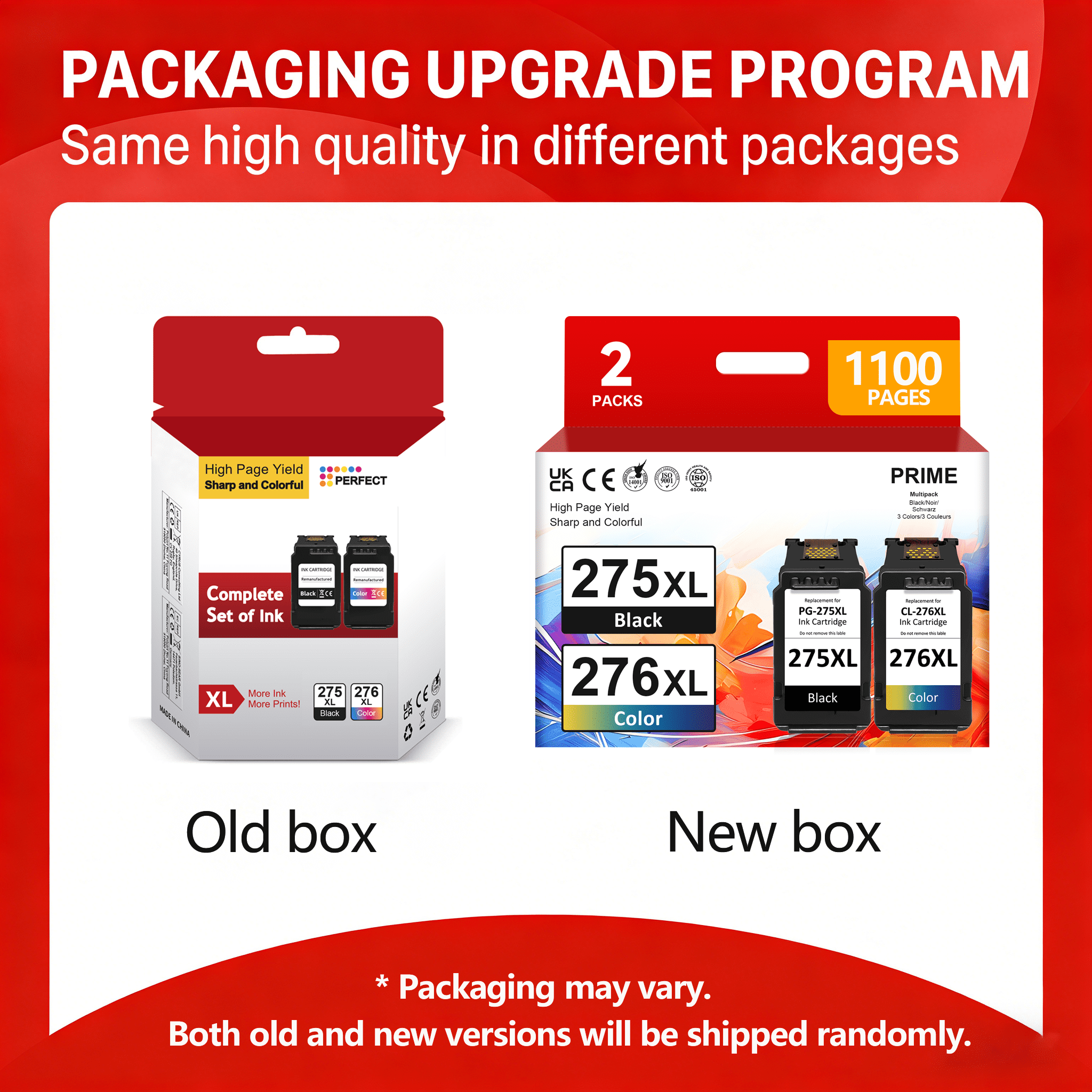 PG-275 CL-276 Ink Cartridges for Canon Ink 275 and 276 Ink Cartridge for PIXMA TS3520 TS3522 TS3500 TR4720 TR4722 TR4700 Printers
