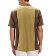 thumbnail image 2 of Men's Cuban Guayabera Beach Wedding Short Sleeve Button-Up Casual Dress Shirt (Brown/Khaki, M), 2 of 3