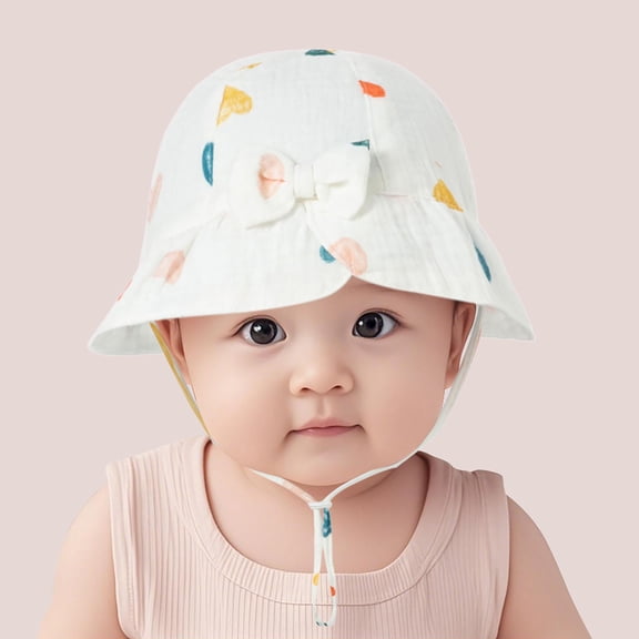 Delliss Summer Sun Hat Kids Toddler Baby Bucket Hat Wide Brim Sun Protection Beach Hats Beach Hat Cotton Baby Hats