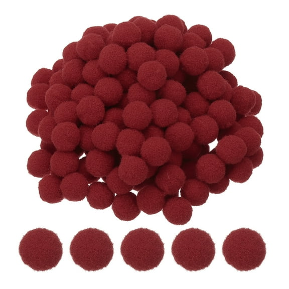 0.6inch Pom Poms for Crafts, 500pcs Pompoms for Crafts Puff Balls Bulk Fuzzy Balls for Hats Christmas Art DIY, Wine Red