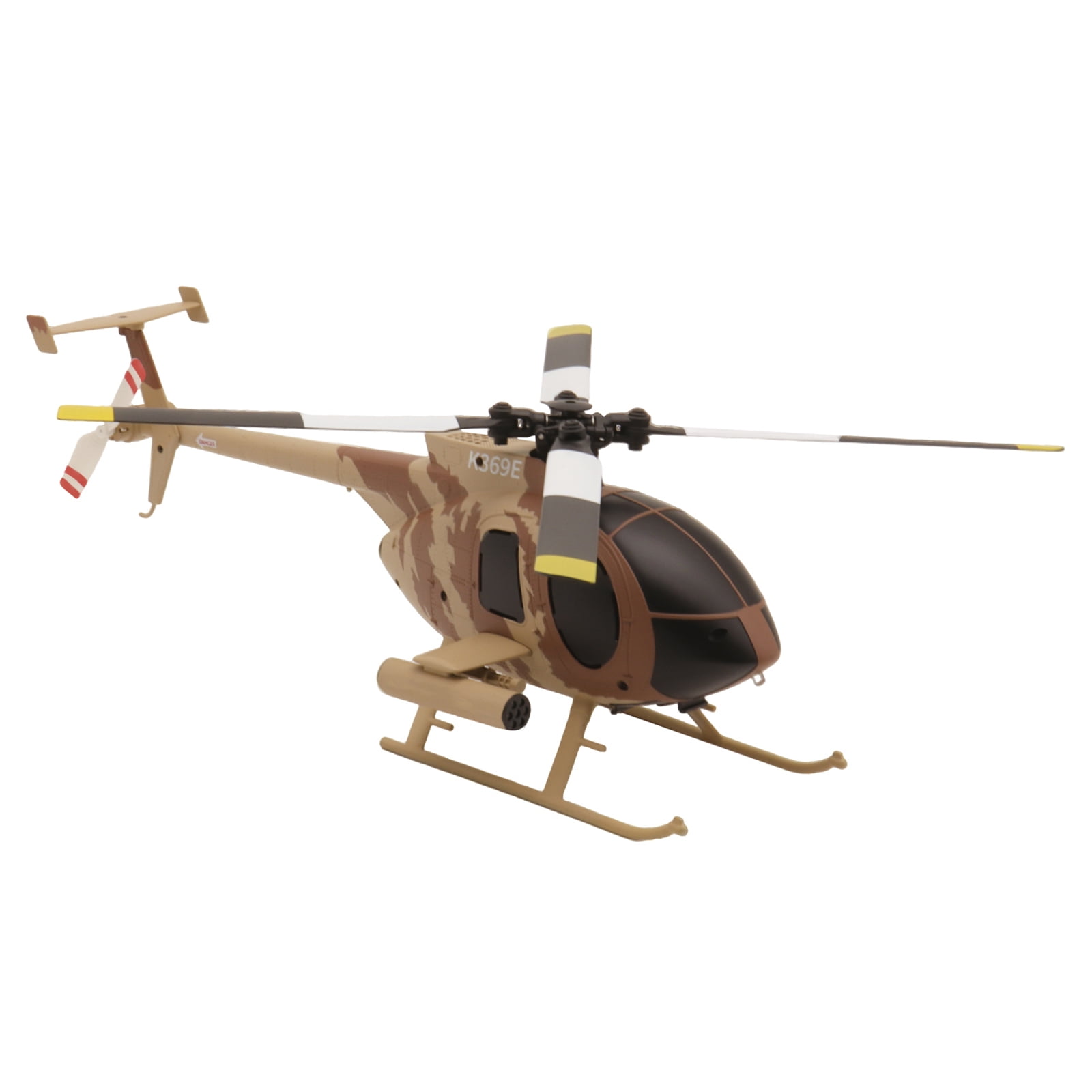 RC ERA C184 MD500 RC Helicopter, 2.4G 4CH Brushless RC Helicopter with Optical Positioning, 6-Axis Groy Military Aircraft Model for Adults - 4 Battery