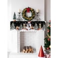 thumbnail image 5 of Black Christmas Mantel Scarf Fireplace Decorations for Living Room, Winter Snowman Squirrel Tree Snowflake Fireplace Mantel Scarf Cover Runner for Halloween/Thanksgiving/Christmas Decor 70"x17", 5 of 6