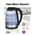 thumbnail image 4 of Hamilton Beach Bouilloire électrique en verre 1,7 L avec arrêt automatique et protection contre l’ébullition à sec, 1500 watts, modèle 40855C, 4 of 9
