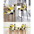thumbnail image 5 of Yellow Grey Black Geometric Bar Stool Covers Set of 2, Middle Century Art Abstract Aesthetics Stretch Bar Chair Covers with Backs, Removable Pub Counter Chair Cover for Kitchen Dining Room Cafe, 5 of 7