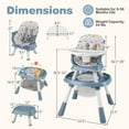 thumbnail image 3 of Gymax 16-in-1 Baby High Chair w/ Activity Center Booster Seat Building Block Table Celadon, 3 of 10