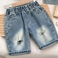 thumbnail image 6 of TIREOW Boys Ripped Denim Shorts Summer Stylish Elastic Waist Distressed Jorts Casual Jeans Shorts with Pockets, 6 of 9