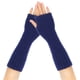 thumbnail image 1 of Nvzi Calentadores de brazos - Guantes largos sin dedos de moda de punto elástico con mangas para los brazos y orificios para los pulgares - Azul oscuro, 1 of 5