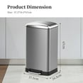 thumbnail image 2 of BinMax Stainless Steel Wastebasket 40L Garbage Bin Soft Close Step on Trash Can for Kitchen,Silver, 2 of 10