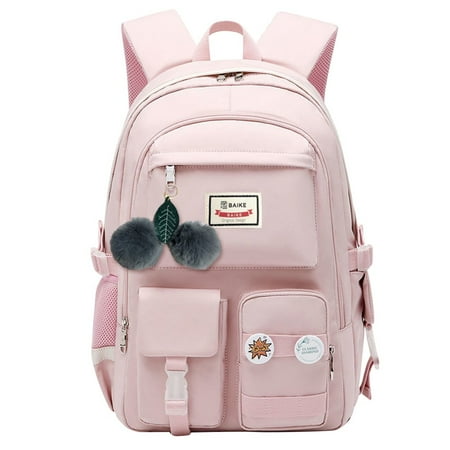 Nylon Middle High School Backpack Korean Style Large Capacity Schoolbag College Backpacks Teenage Girl Travel Book Bags Mochila Black