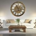 thumbnail image 6 of THE GEARS CLOCK Wall Clock with Real Moving Gears AM-LI_ 24 in Round Gold-Antique, 6 of 10