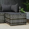 thumbnail image 1 of vidaXL Garden Footrest with Cushion Grey Poly Rattan, 1 of 4