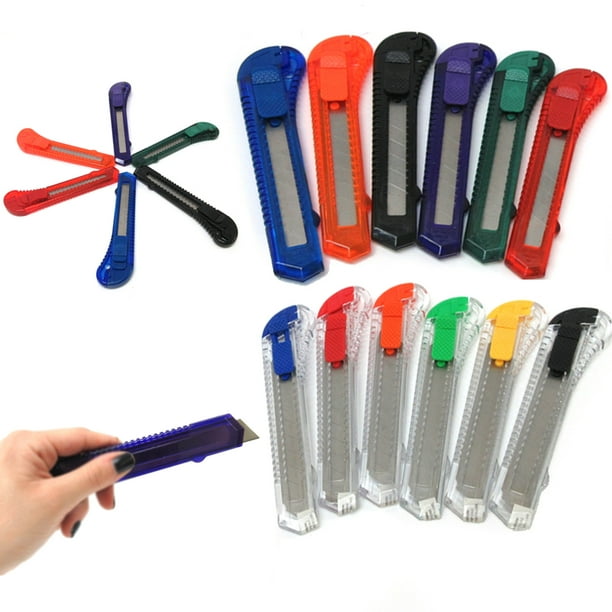 25 Pack Utility Knife Heavy Duty Box Cutter Craft Work Retractable
