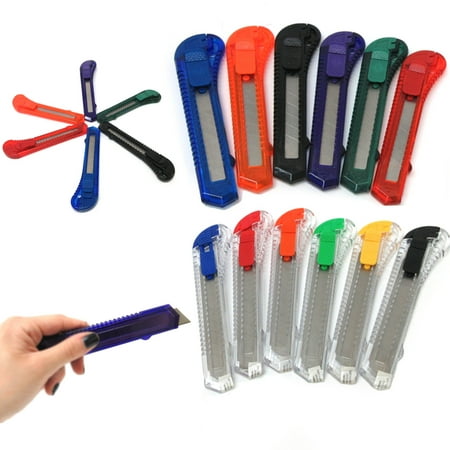 

50 Pack Utility Knife Heavy Duty Box Cutter Craft Work Retractable Heavy Duty