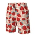 thumbnail image 4 of Logiee Red Strawberry Print Mens Swim Trunks Quick Dry Board Shorts,Breathable Hawaii Beach Shorts Swimwear Bathing Suits-Large, 4 of 6