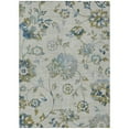 thumbnail image 2 of 8' X 10' Taupe Navy Blue And Denim Blue Floral Washable Indoor Outdoor Area Rug, 2 of 5