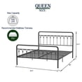 thumbnail image 2 of Modern Black Metal Queen Bed Frame - Tara Collection | Sturdy, Easy Assembly, No Box Spring Needed, 2 of 7