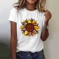 thumbnail image 2 of Gibobby Playera de Verano para Mujer Camiseta verano girasol para mujer, blusa holgada talla grande, camisetas casuales gráficas manga corta para chica(Blanco,XL), 2 of 5