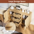 thumbnail image 3 of 47" Natural Sideboard Buffet Cabinet with 3 Drawers, Fluted Modern Buffet Cabinet with Storage, 2 Doors Sideboard Cabinets Accent Credenza for Dining Room, Living Room, Entryway, 3 of 7