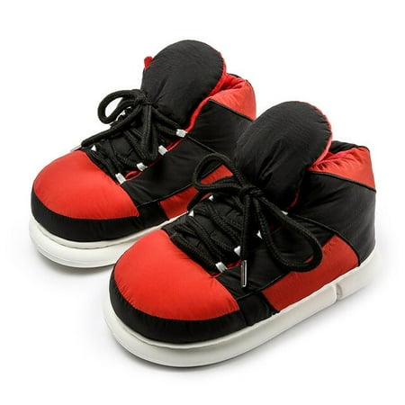

PIKADINGNIS 2022 New Winter Warm Cotton Shoes Home Slippers High Top Shoes Autumn Winter Slippers Indoor Boots Cotton Couples Lace-up Shoes