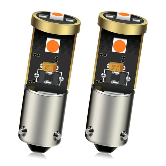Ruiandsion LED BAY9S Bulb BAY9S Yellow DC12-24V 3030 for Map License Lights (2-Pack)