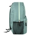 thumbnail image 5 of 19 Inch Two Tone Color Mesh Side Pocket Backpack for Camping, Commuting and Travel in Teal & Mint, 5 of 7