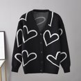 thumbnail image 2 of WXLWZYWL Sweaters for Women Women'S Clothing Can Wear New Knitwear All the Year Round Valentine'S Day Sweater Love Short Cardigan Sweater Coat Black, 2 of 5