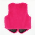 thumbnail image 3 of Stichou Women's Fuzzy Faux Fur Sleeveless Vest Teddy Coats Open Front Plush Waistcoat Outerwear Hot Pink XL, 3 of 5