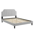 thumbnail image 3 of Modway Sienna Performance Velvet Queen Platform Bed in Light Gray, 3 of 10