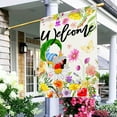 thumbnail image 5 of Spring Flag, Hello Spring Flags for Outdoors 28 x 40 Double Sided, Welcome Spring Gnome with Flowers Blossoms Burlap House Flag Seasonal Signs Banners for Outside Lawn Garden, 5 of 6