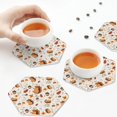 thumbnail image 7 of Pofeuu Squirrel Print Leather Coasters Set of 6, Round Cups Mugs Mat Pad for Home Kitchen Heat Resistant Drink Coasters,Hexagon, 7 of 7